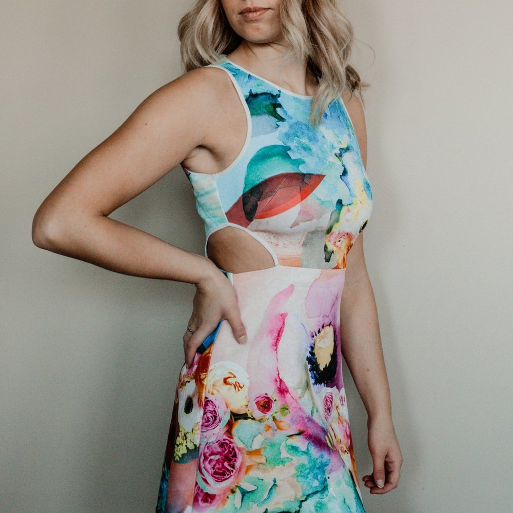Clover Canyon Abstract Pastel Dress